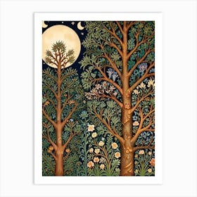 William Morris Moonlight In The Trees 14 Art Print