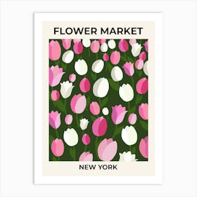 Flower Market New York Tulips Night Art Print