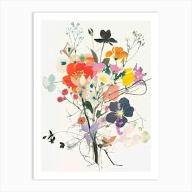 Everlasting Flower 2 Collage Flower Bouquet Art Print