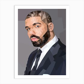 Polygonal Portrait Of Drake Art Print