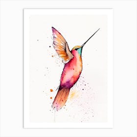 Allen S Hummingbird Minimalist Watercolour 3 Art Print