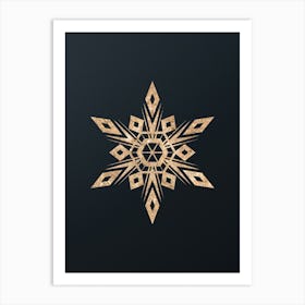 Abstract Geometric Gold Glyph on Dark Teal n.0301 Art Print