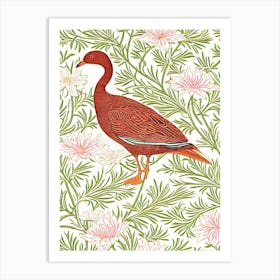 Coot William Morris Style Bird Art Print
