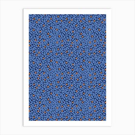 Blue And Orange Splashes Pattern Art Print