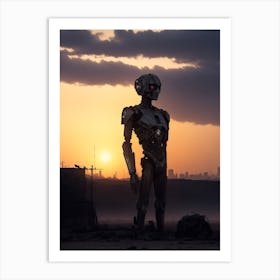 Robot In The Desert Art Print