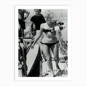 Actress Catherine Deneuve In Bikini Art Print