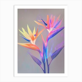 Iridescent Flower Bird Of Paradise 2 Art Print