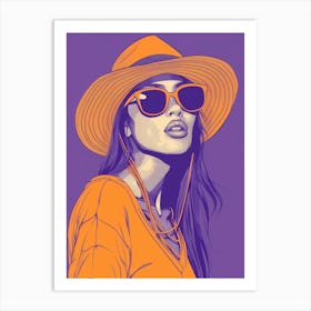 Girl In Sunglasses 22 Art Print