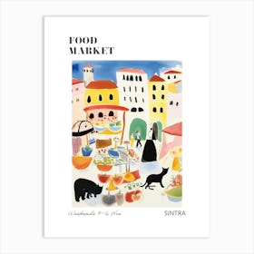 The Food Market In Sintra 4 Illustration Poster Art Print