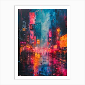 New York City At Night 1 Art Print