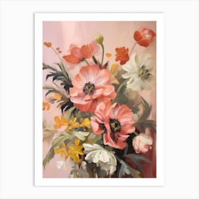 Fall Flower Painting Anemone 3 Art Print