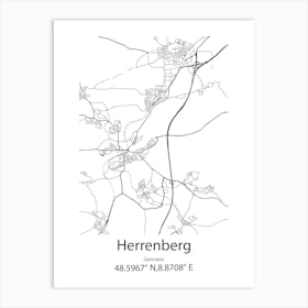 Herrenberg,Germany Minimalist Map Art Print