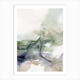 Watercolour Abstract Plae Green 4 Art Print
