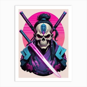 Samurai Skull Art Print