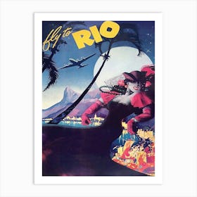 Fly To Rio, Brazil Art Print