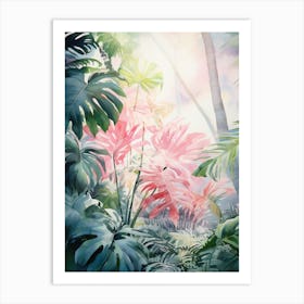 Watercolor Painting Of Anse Cocos, La Digue Seychelles 1 Art Print