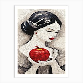 Woman And An Apple 1 Art Print