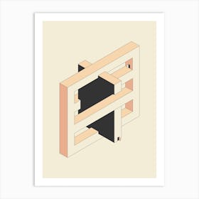 Impossible Object With Doors Abstract Minimal Art Print