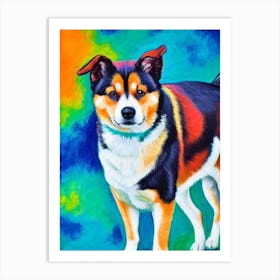 Norwegian Buhund Fauvist Style Dog Art Print