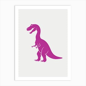 Magenta T Rex Silhouette 1 Art Print