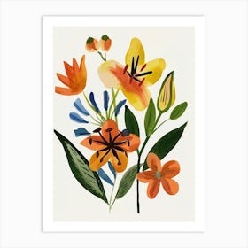 Painted Florals Gloriosa Lily 4 Art Print