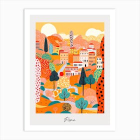 Poster Of Rome, Illustration In The Style Of Pop Art 2 Art Print