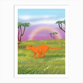 Lion In The Grass Art Print