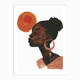 African Woman With Hoop Earrings 2 Art Print