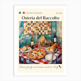 Osteria Del Raccolto Trattoria Italian Poster Food Kitchen Art Print