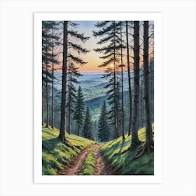 Path Through The Woods Black Forrest Art Print