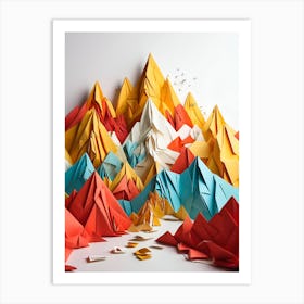 Origami Mountains Art Print