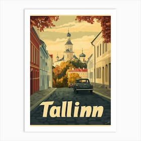 Aihrgdesign A Vintage Travel Poster Of Tallinn 2 Art Print