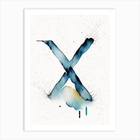 X, Letter, Alphabet Minimalist Watercolour 5 Art Print