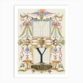 Guide For Constructing The Letter Y From Mira Calligraphiae Monumenta, Joris Hoefnagel Art Print