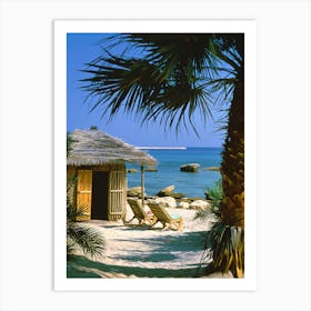 Palm Tree On The Beach Art Print