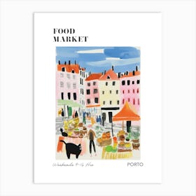 The Food Market In Porto 2 Illustration Poster Art Print