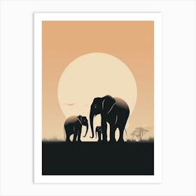 Elephant Minimalist Abstract 3 Art Print