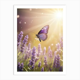 Butterfly On Lavender Art Print