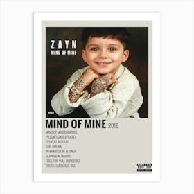 Zayn Mind Of Mine 2016 Poster Art Print