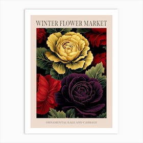 Ornamental Kale And Cabbage 1 Winter Flower Market Poster Art Print