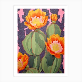 Mexican Style Cactus Illustration Opuntia Fragilis Cactus 2 Art Print