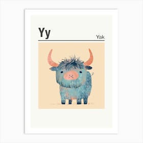 Animals Alphabet Yak 3 Art Print