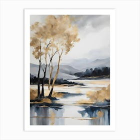 Trees By The Water Art Print