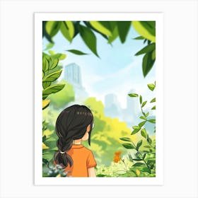 Girl In The Forest 2 Art Print