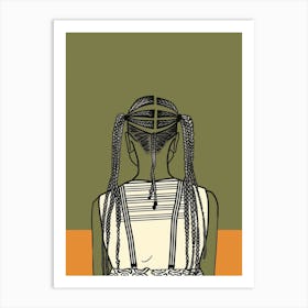 African Girl With Braids Art Print