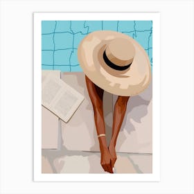 Hat And Book Illustration Art Print