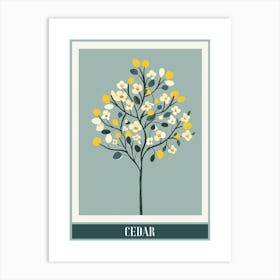 Cedar Tree Flat Illustration 8 Poster Art Print