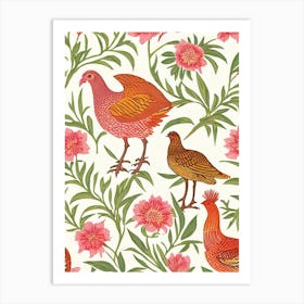 Turkey William Morris Style Bird Art Print