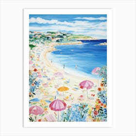 Porto Cervo, Sardinia   Italy Beach Club Lido Watercolour 3 Art Print