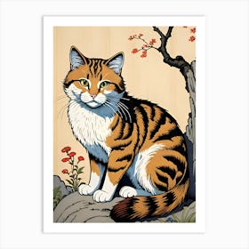 Chinese Cat Art Print